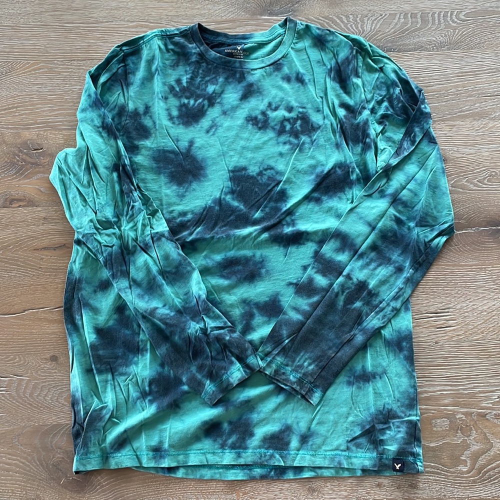 Men’s American Eagle Long Sleeved Tie Dyed Tee | Large Tall